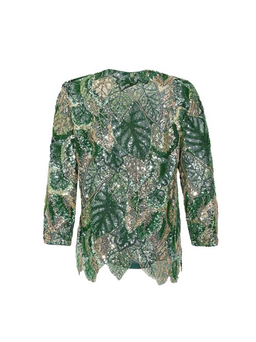 Giacca in pizzo con ricamo paillettes e perline GIANNI MOLARO | J2629VERDE